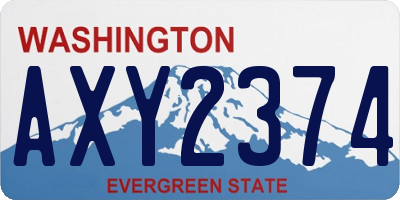 WA license plate AXY2374
