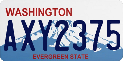 WA license plate AXY2375