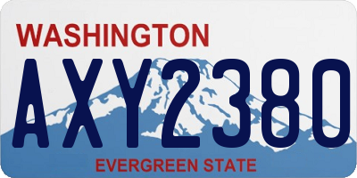 WA license plate AXY2380