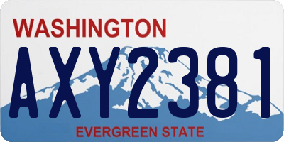 WA license plate AXY2381
