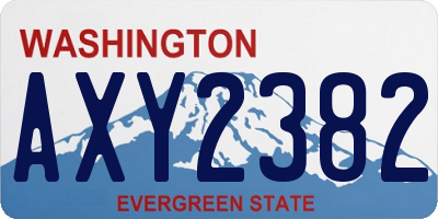 WA license plate AXY2382