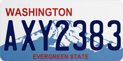 WA license plate AXY2383