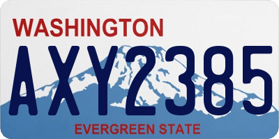 WA license plate AXY2385