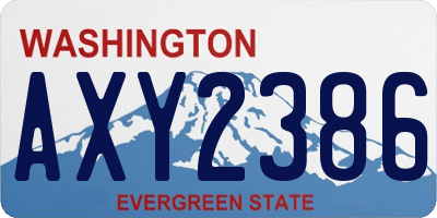 WA license plate AXY2386