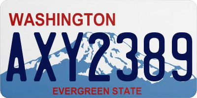 WA license plate AXY2389