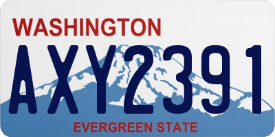 WA license plate AXY2391