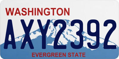 WA license plate AXY2392
