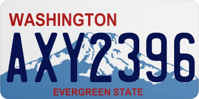WA license plate AXY2396