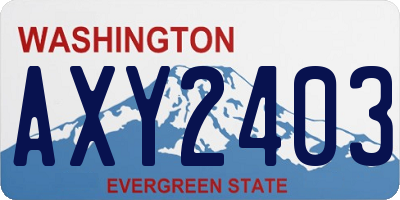 WA license plate AXY2403