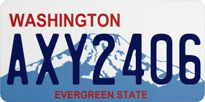 WA license plate AXY2406