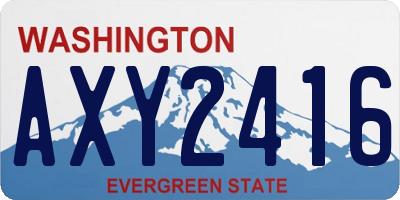 WA license plate AXY2416