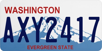 WA license plate AXY2417