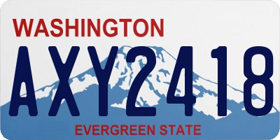 WA license plate AXY2418