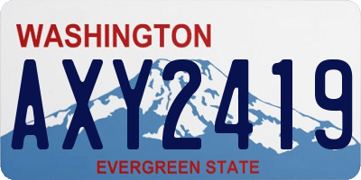 WA license plate AXY2419