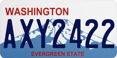 WA license plate AXY2422