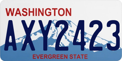 WA license plate AXY2423