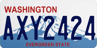 WA license plate AXY2424