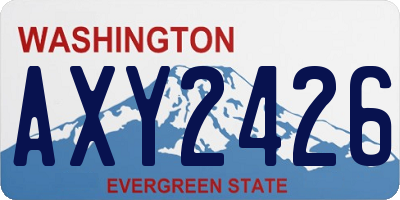 WA license plate AXY2426