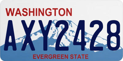 WA license plate AXY2428