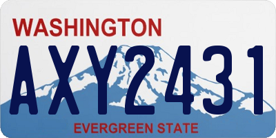 WA license plate AXY2431