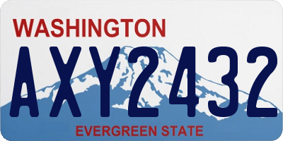 WA license plate AXY2432