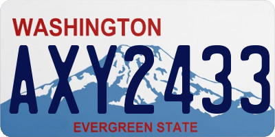 WA license plate AXY2433