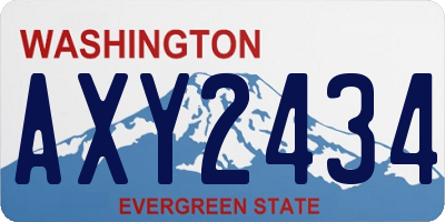 WA license plate AXY2434