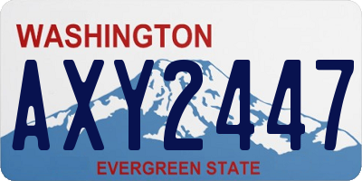 WA license plate AXY2447