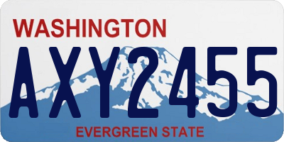 WA license plate AXY2455