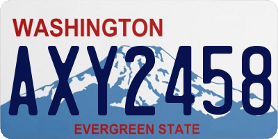 WA license plate AXY2458