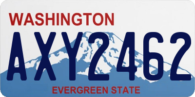 WA license plate AXY2462