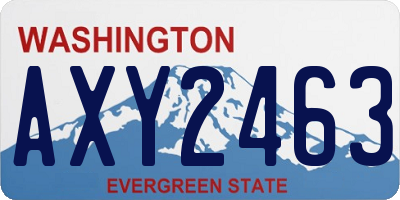 WA license plate AXY2463