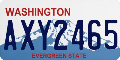 WA license plate AXY2465