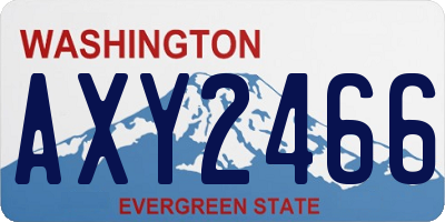 WA license plate AXY2466