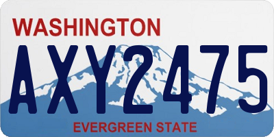 WA license plate AXY2475