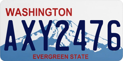 WA license plate AXY2476