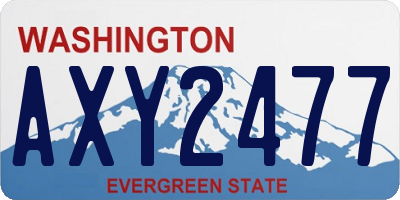 WA license plate AXY2477