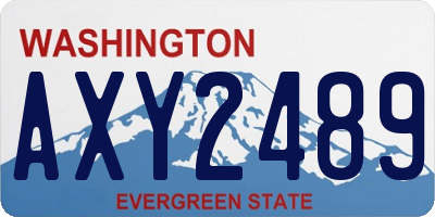 WA license plate AXY2489