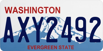 WA license plate AXY2492
