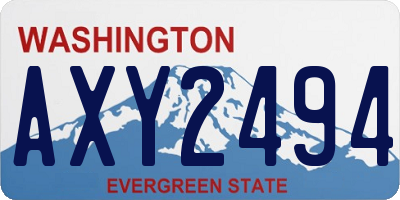 WA license plate AXY2494