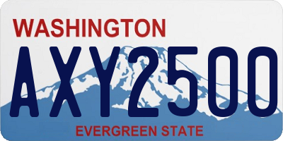 WA license plate AXY2500