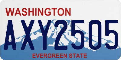 WA license plate AXY2505