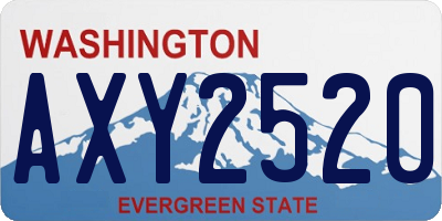 WA license plate AXY2520