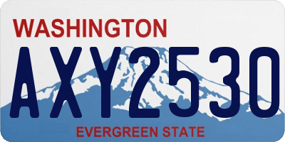 WA license plate AXY2530