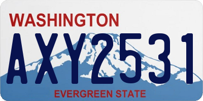 WA license plate AXY2531