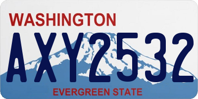 WA license plate AXY2532