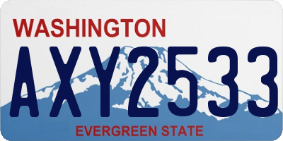 WA license plate AXY2533
