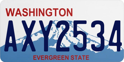 WA license plate AXY2534
