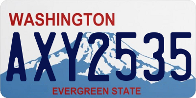 WA license plate AXY2535