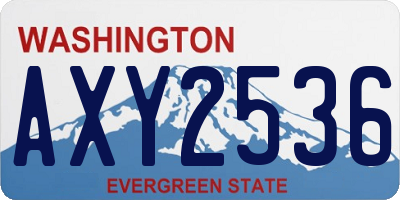 WA license plate AXY2536